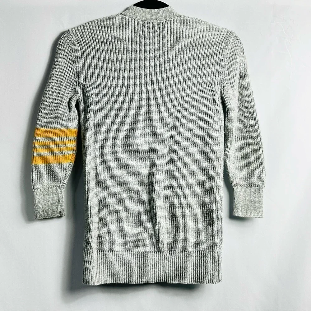 Old Navy Children’s Sz Medium (8) Gray with Yellow Stripes Button Down Cardigan